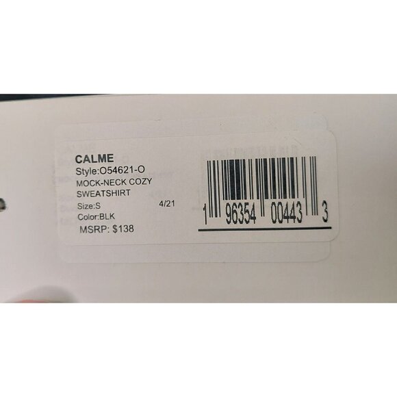 NWT Calme By Johhny Was Womens Pullover Mock Neck Sweatshirt Black/Gray Small - Picture 5 of 14